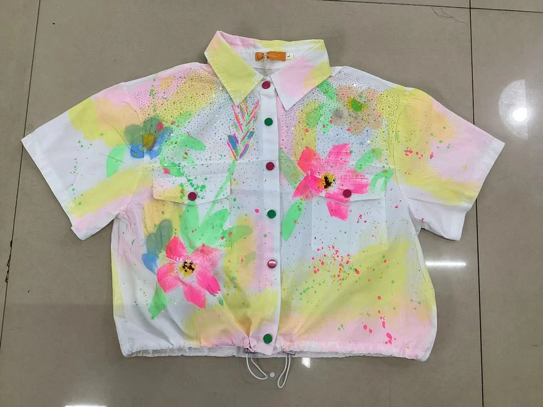 118588夏季上新个性时尚休闲牛仔短袖