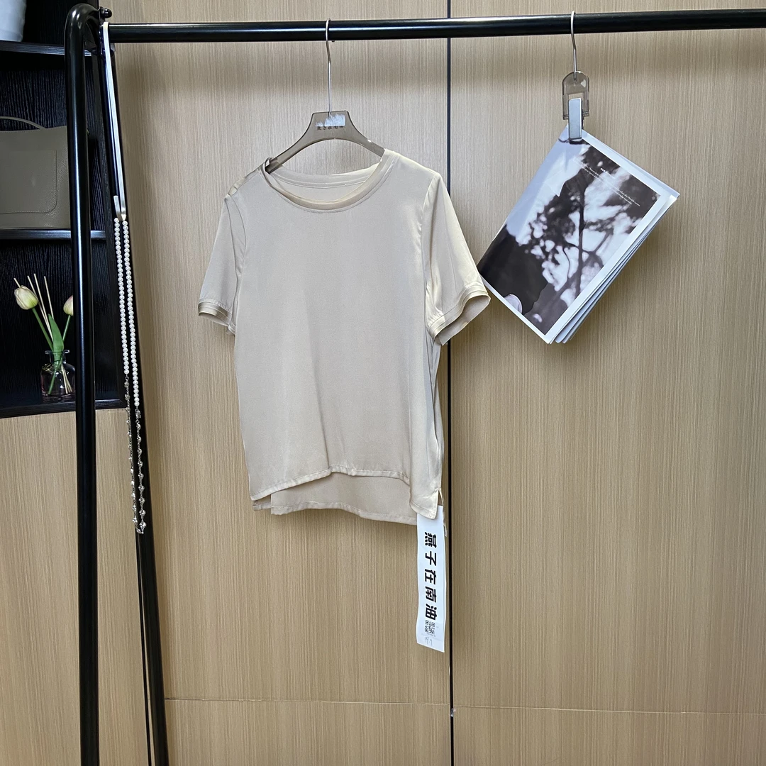 【燕子在南油】衣长60时尚夏季宽松百搭桑蚕丝上衣1502