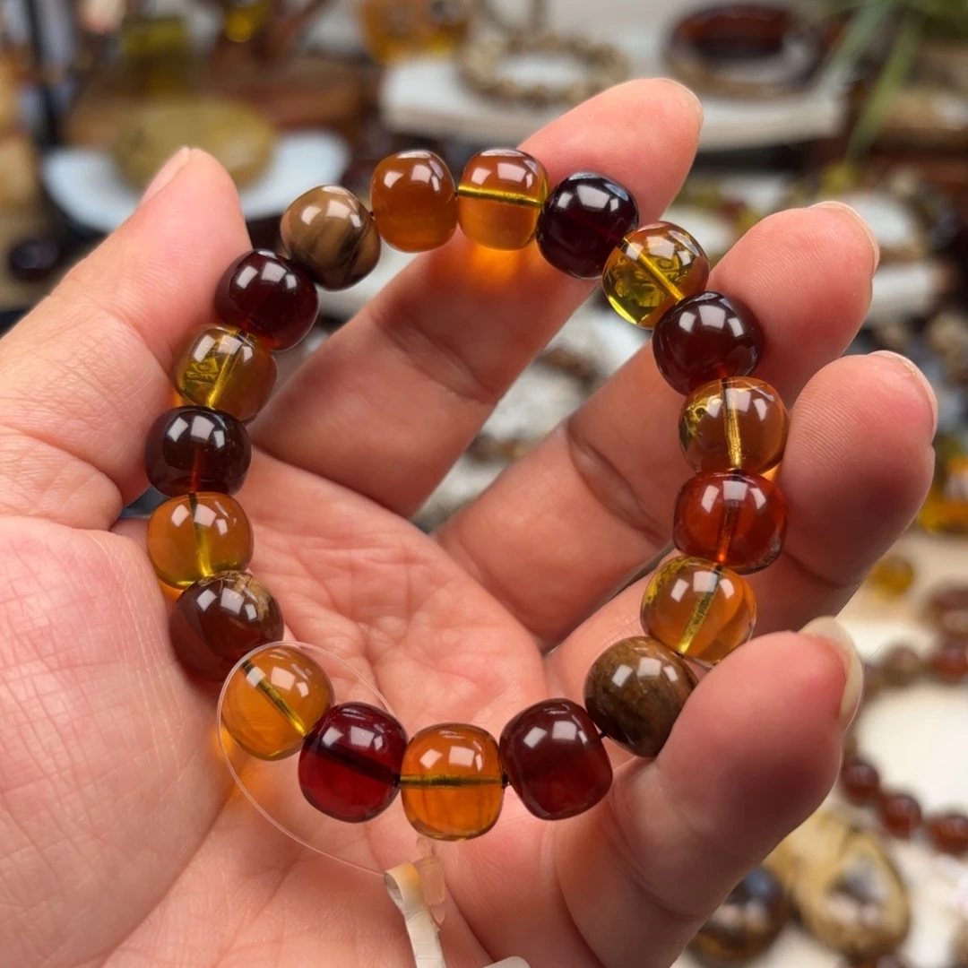 琥珀未镶嵌手链老型精品多宝卡12