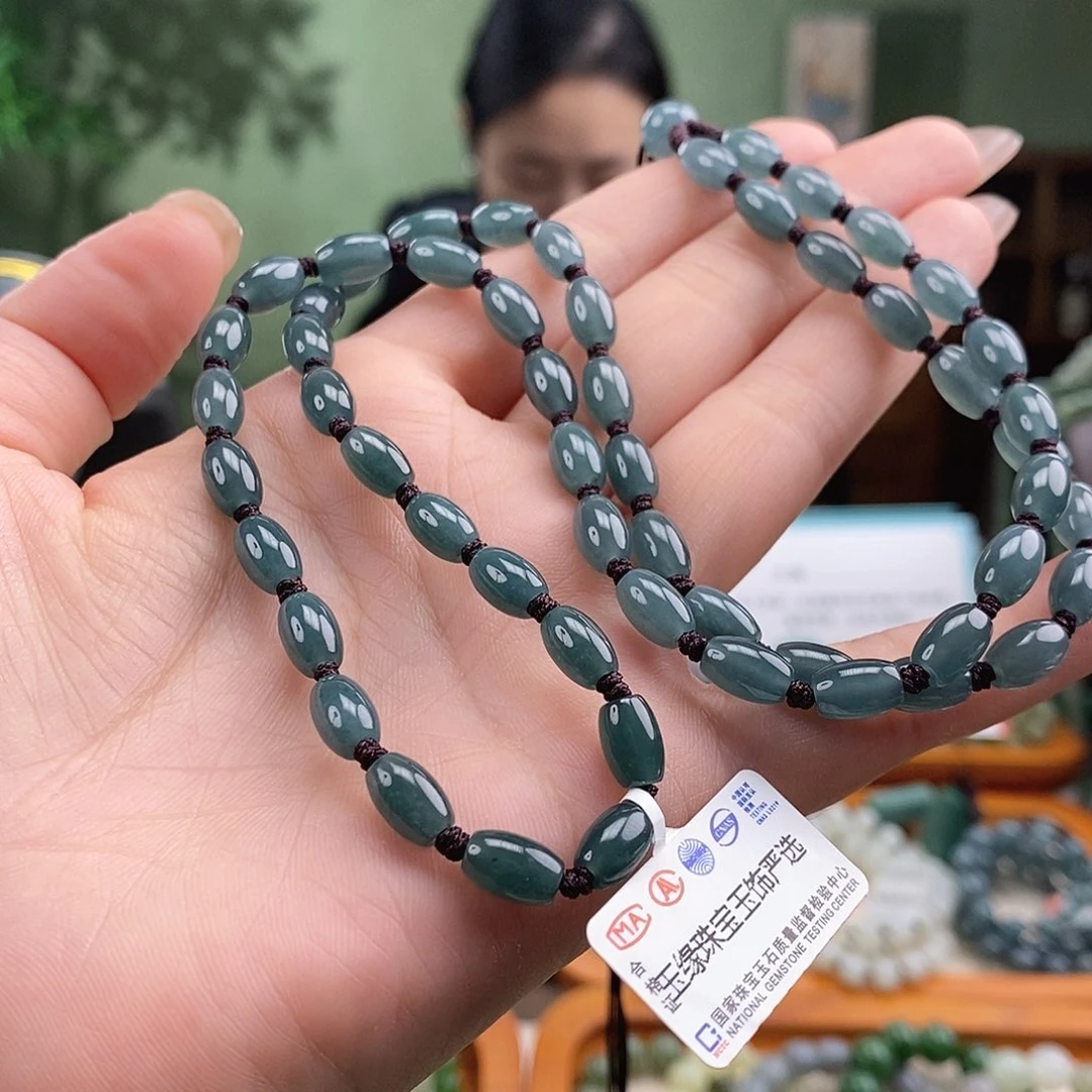 颈饰未镶嵌翡翠天然翡翠项链