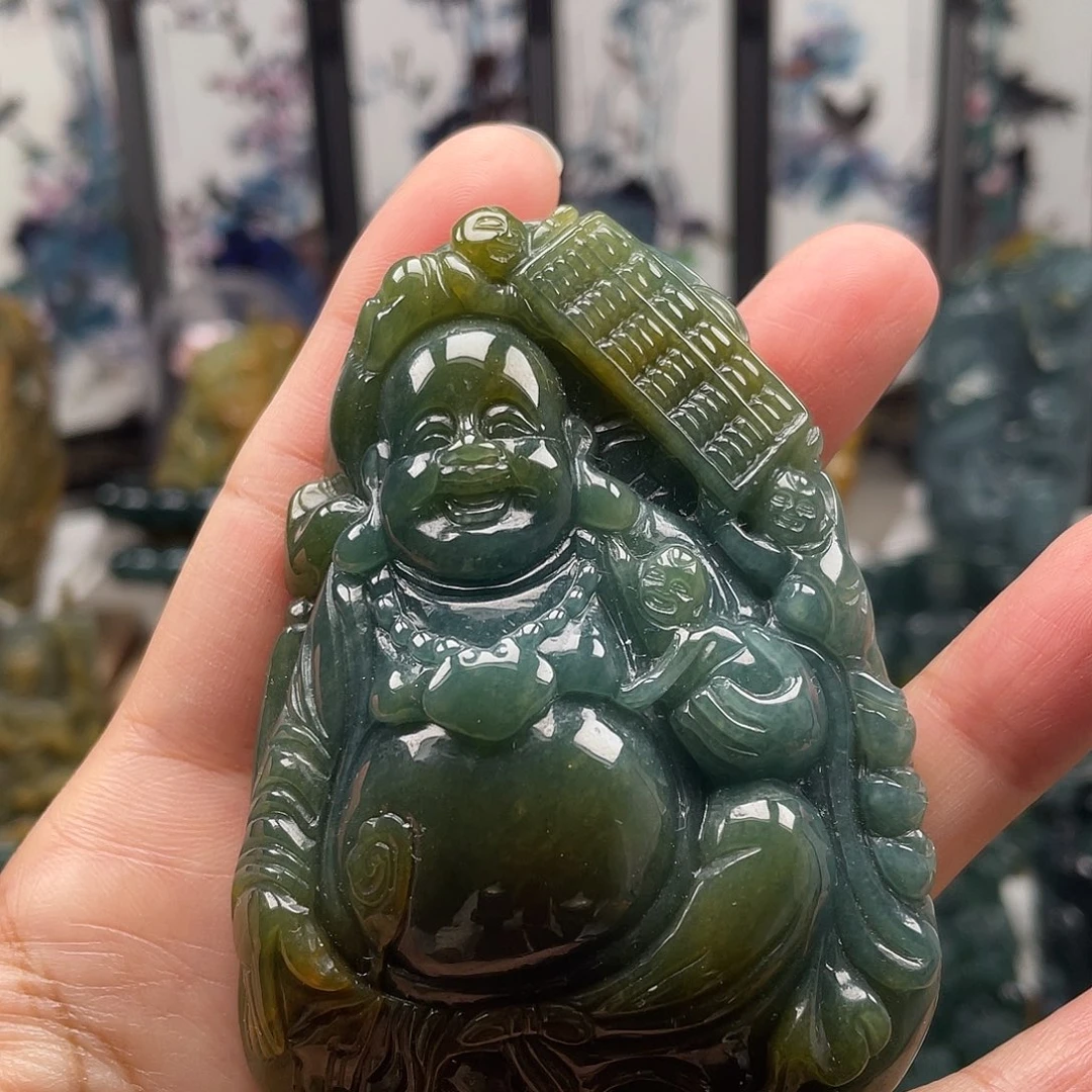 翡翠未镶嵌颈饰天然翡翠a货佛