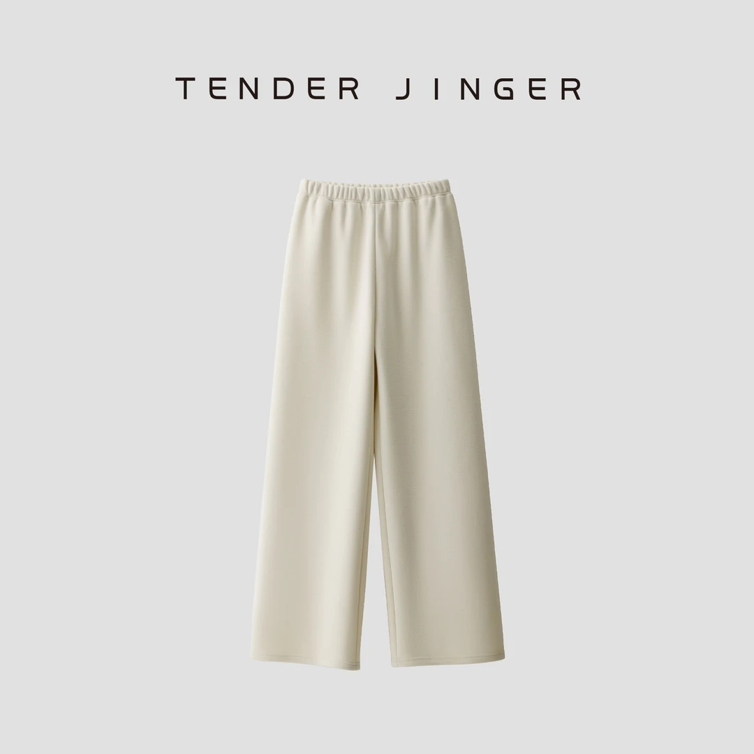 Tender Jinger【专柜】加绒保暖山羊绒桑蚕丝混纺阔腿裤T44BTT79948