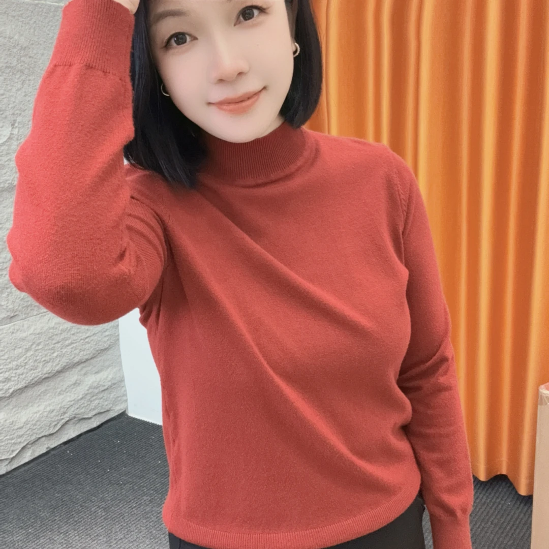 4583新年保暖打底【大米家专属】纯色中高领经典长袖百搭打底系列款