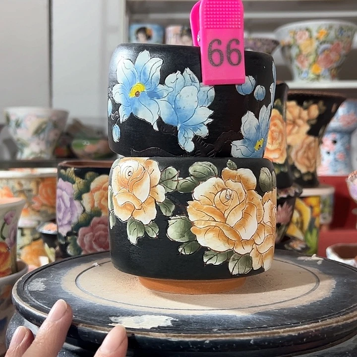 景德镇手绘花盆 满38包邮