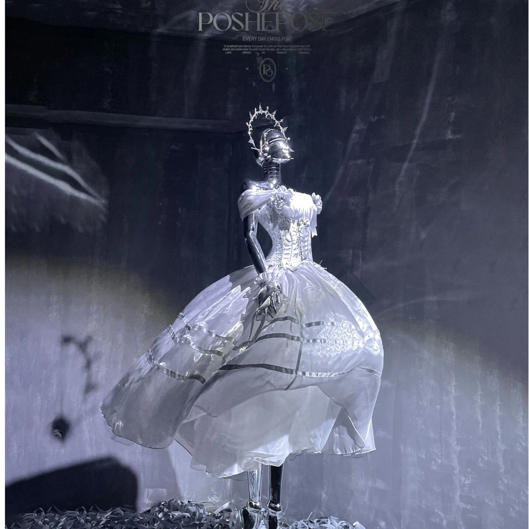 原创设计高定如心 公主裙系列耀月银白长裙公主