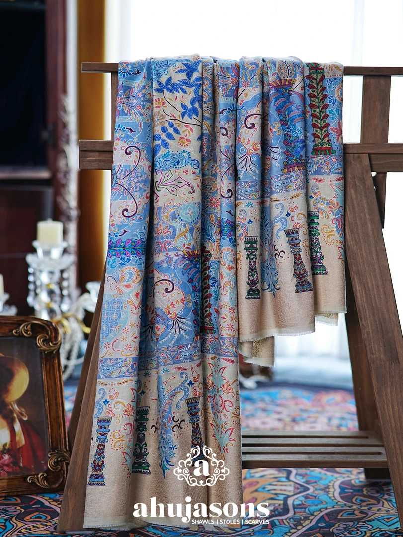 克什米尔pashmina披肩围巾KK满绣 100*200 60081-AS01836509