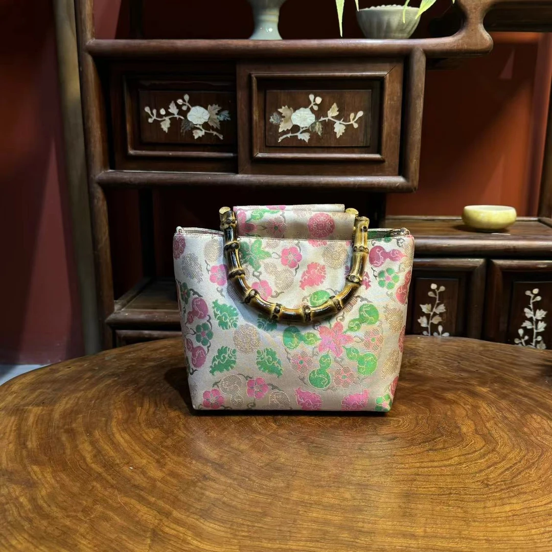 宋锦竹节包女汉服配包五湖四海葫芦单肩斜挎包百搭女士包时尚潮流