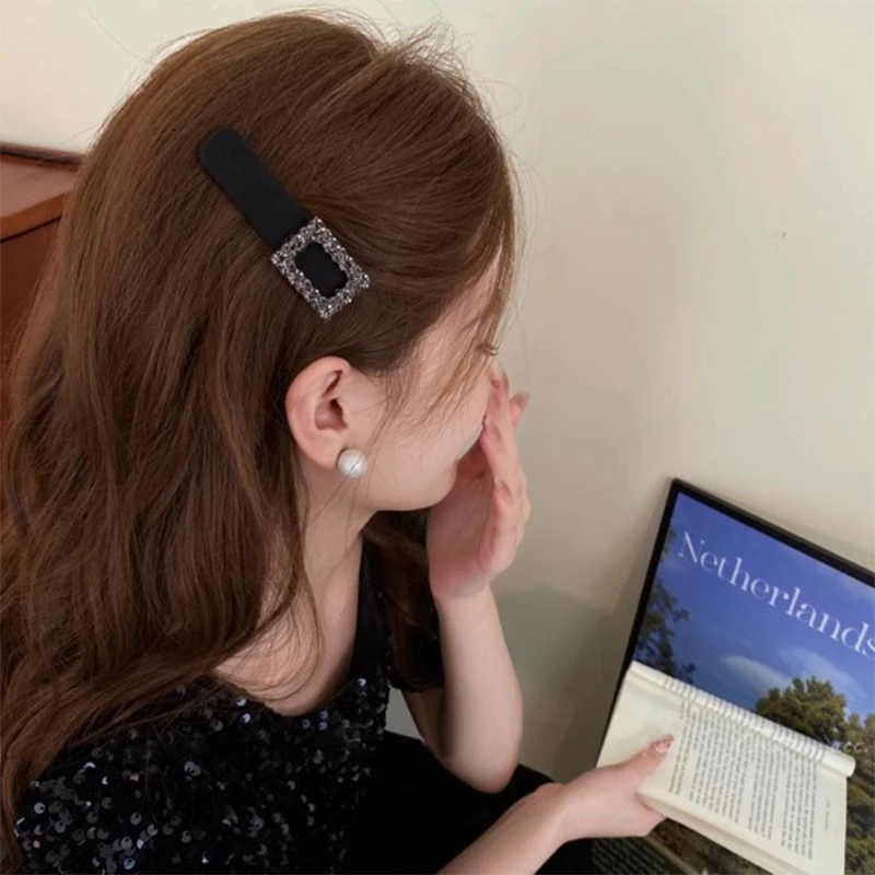 梦幻星光闪钻复古气质简约发夹高级感碎发一字夹刘海夹韩式