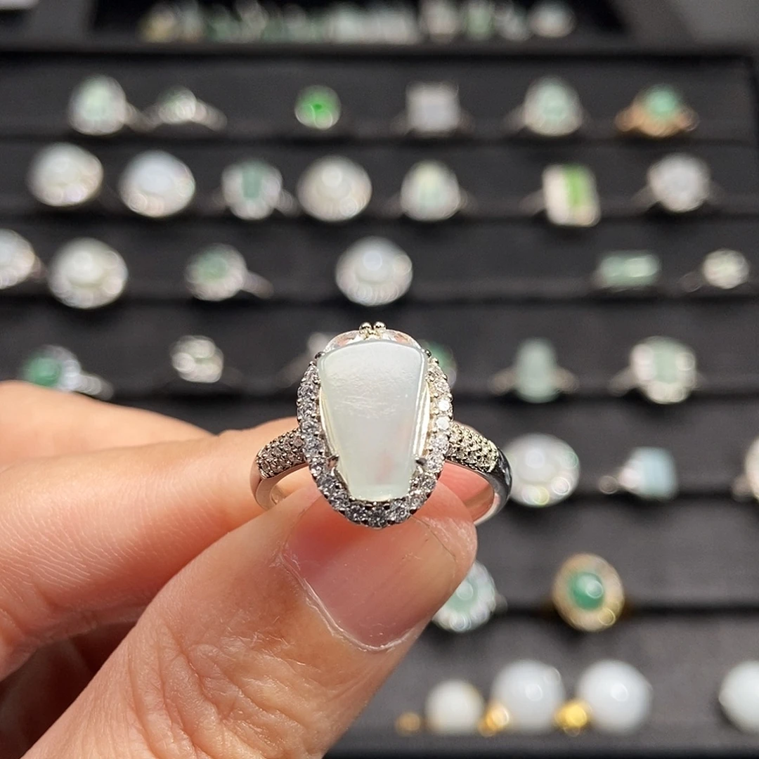 翡翠银S925镶嵌戒指