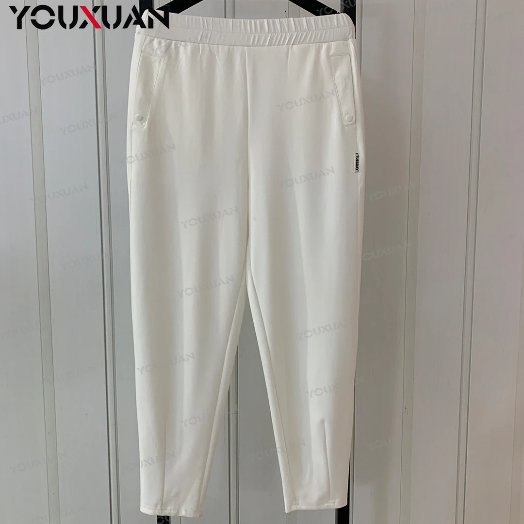 【品牌裤】春夏新款时尚显瘦百搭弹力高腰休闲裤子33396