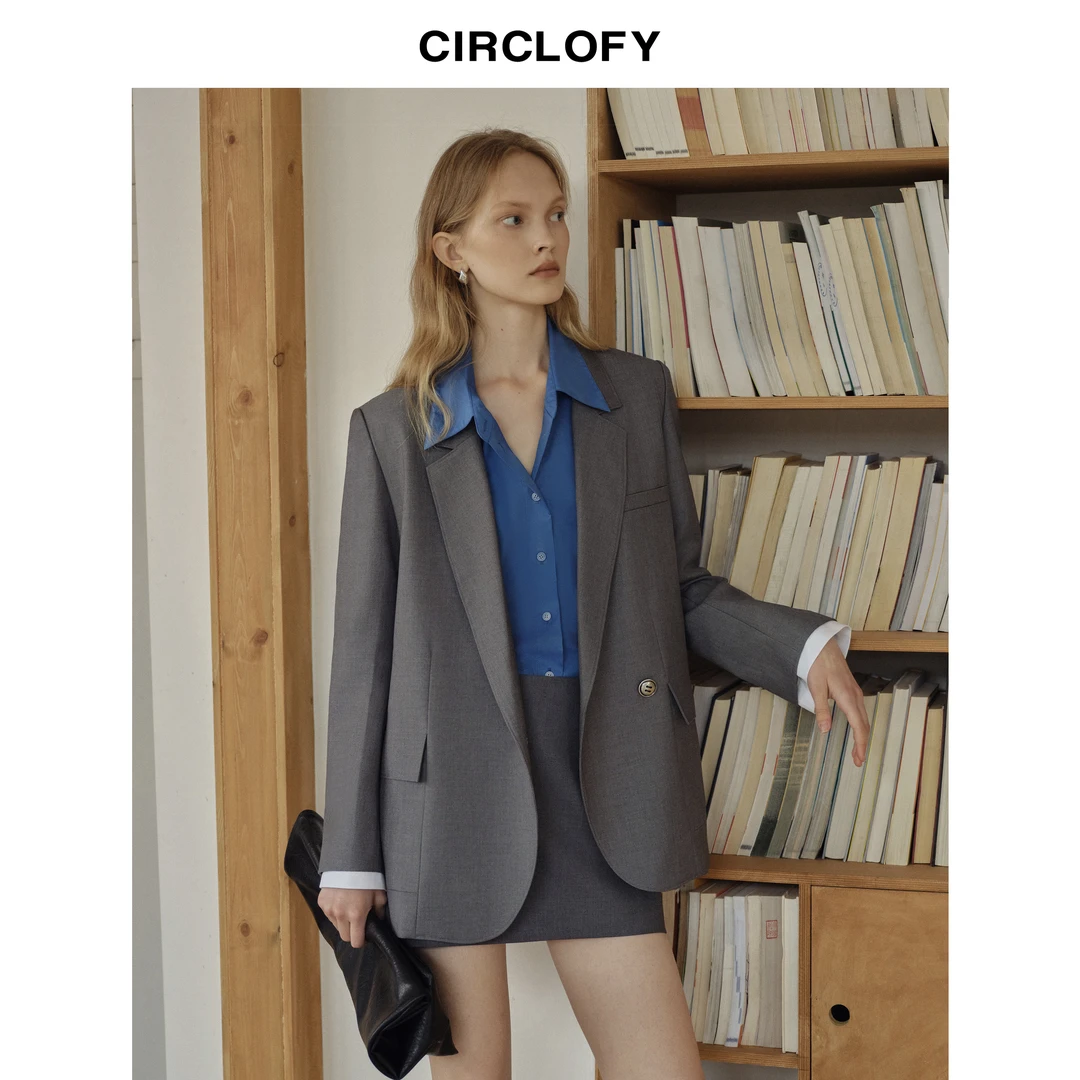 【海豚专属】CIRCLOFY瑟夕 廓形简约西装外套女西服上衣COUC222462