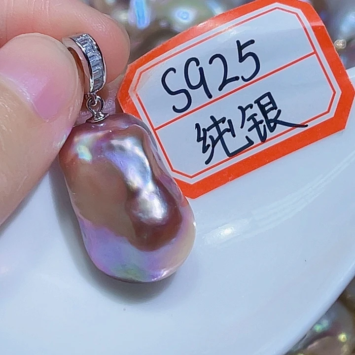 淡水珍珠银S925镶嵌颈饰