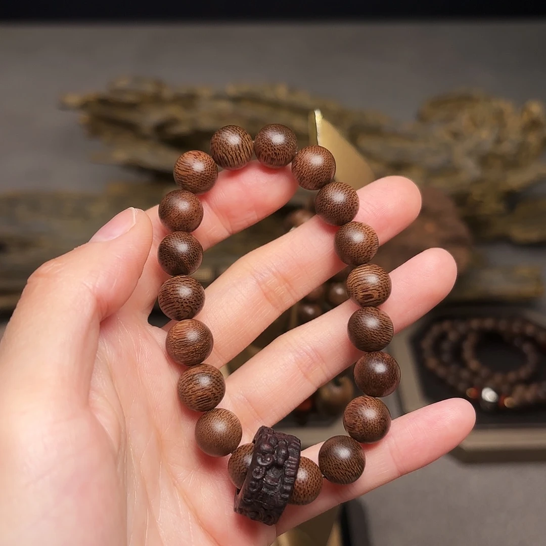 沉香手串越南富森红土帝王香1.0+降真香醒狮