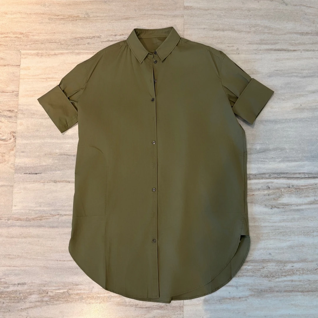 AMASS 纯色宽松翻领短袖衬衫5001-300782