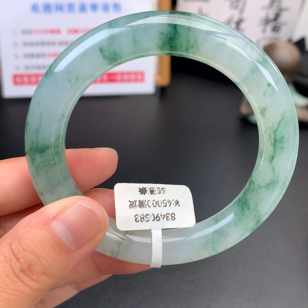 未镶嵌手镯翡翠【回流强推】冰胶飘绿花清货
