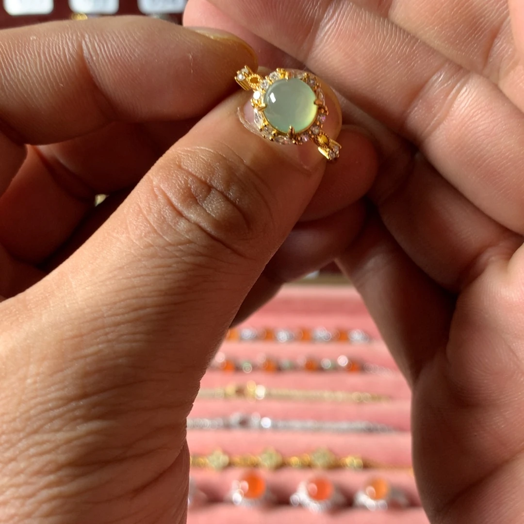 崔***.翡翠银S925镶嵌戒指347