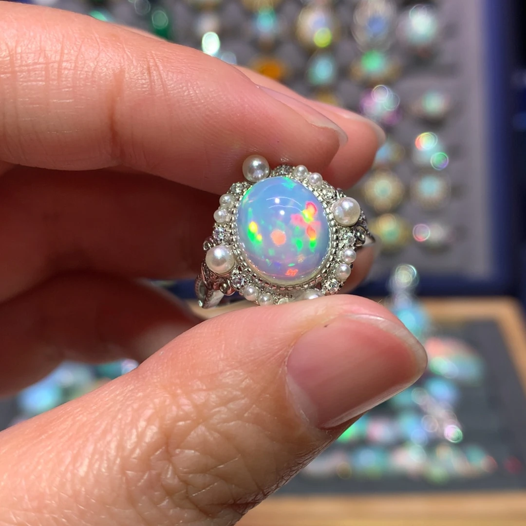 银S925镶嵌欧泊戒指款式