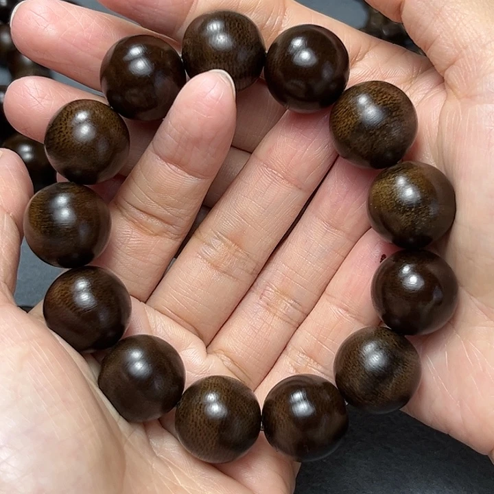 沉香手串大**业白棋玉化