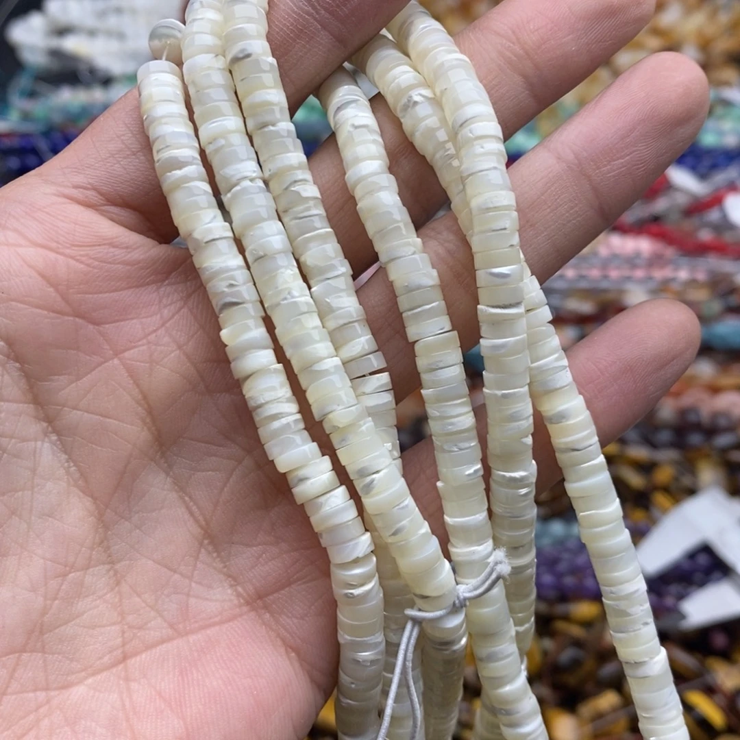 玛瑙/玉髓未镶嵌珠宝半成品一条天然2×6白马蹄螺薄隔片