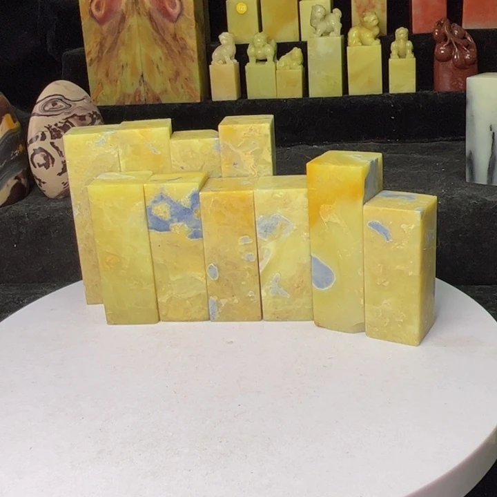 青田石印石蓝花冻