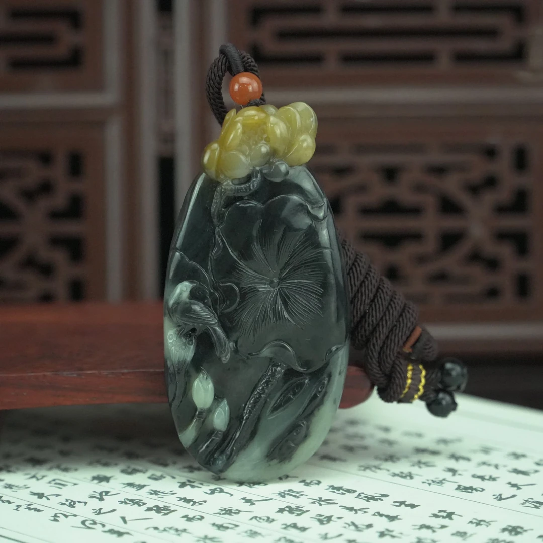 和田玉 墨荷凝金/朵云轩EW32004HC