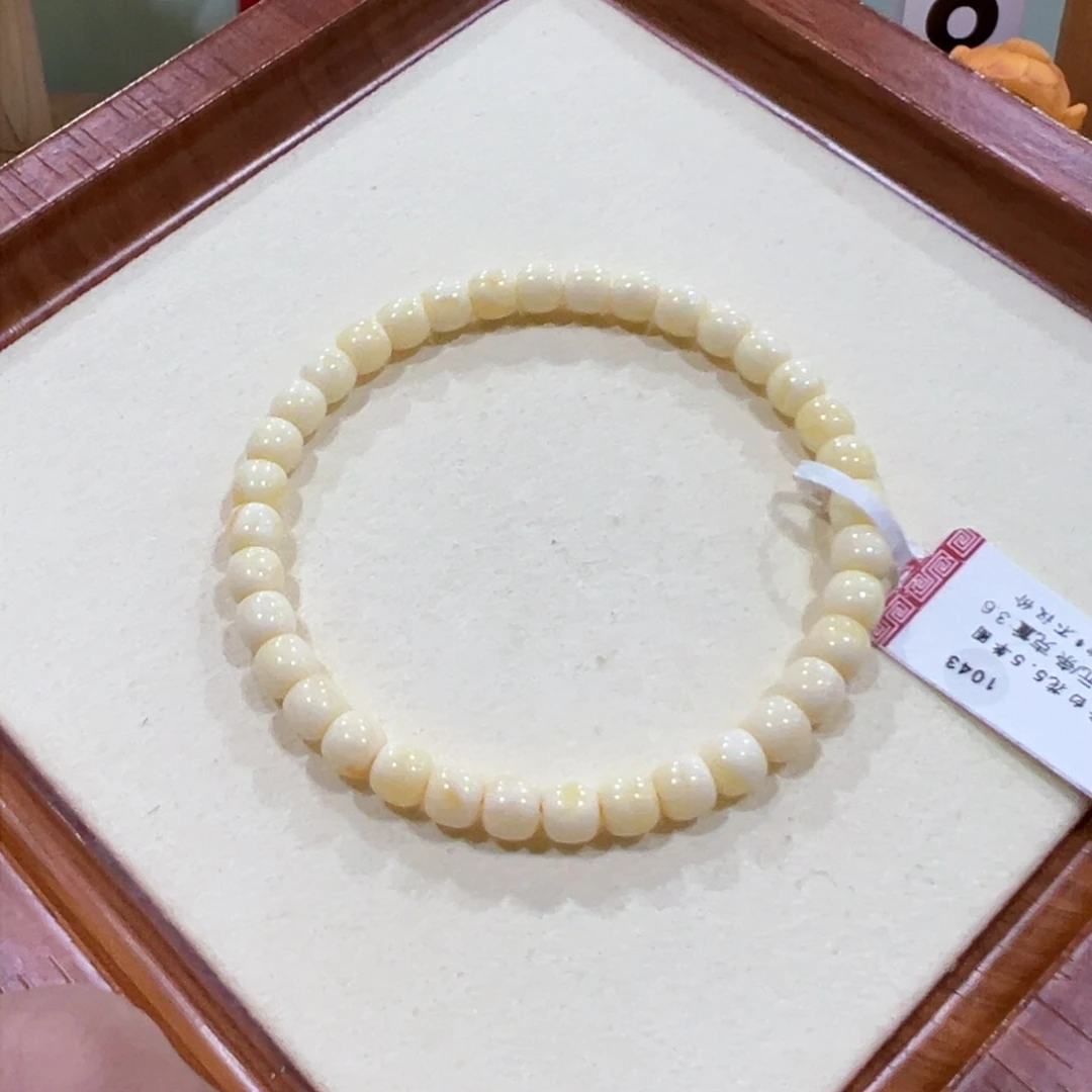 未镶嵌蜜蜡手链5.5m瓷白花女生福利