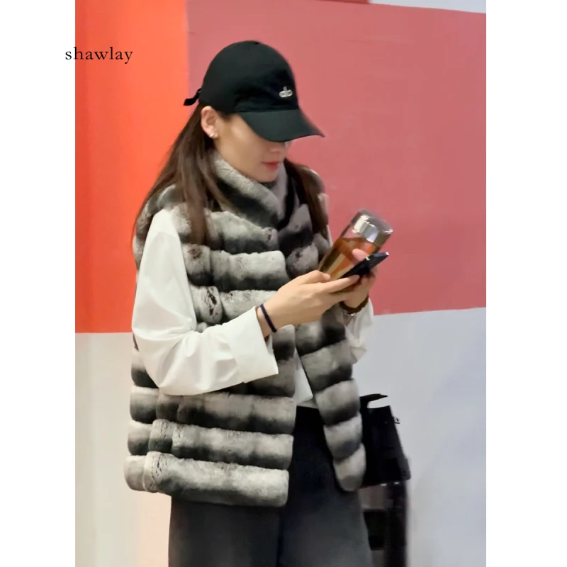 猫猫 气质獭兔毛马甲外套CL3667