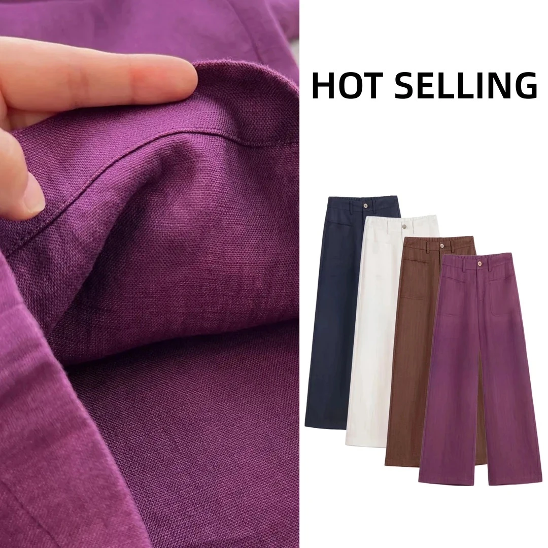 天丝+亚麻2025百搭直筒夏季薄款休闲阔腿裤高腰显瘦时尚休闲女裤