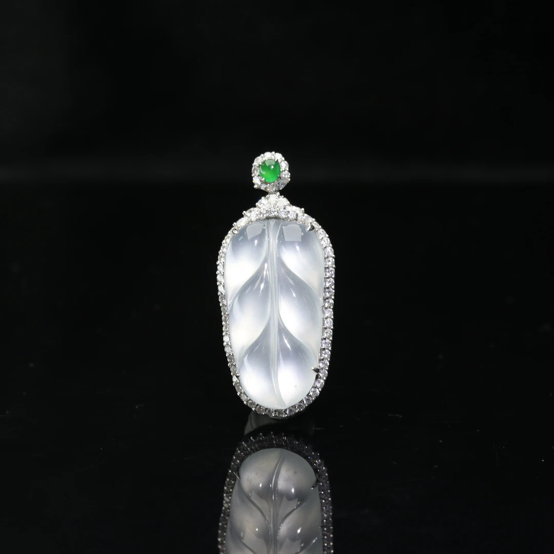 FC28天然缅甸A货18k高冰玻叶子/800981/保利厦门拍卖