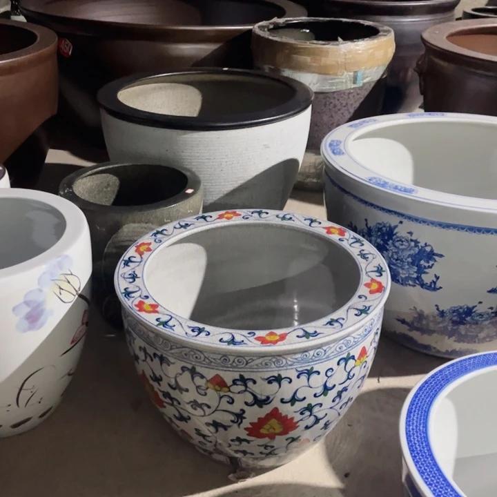 用***6景德镇陶瓷鱼缸艺术直径65高度47