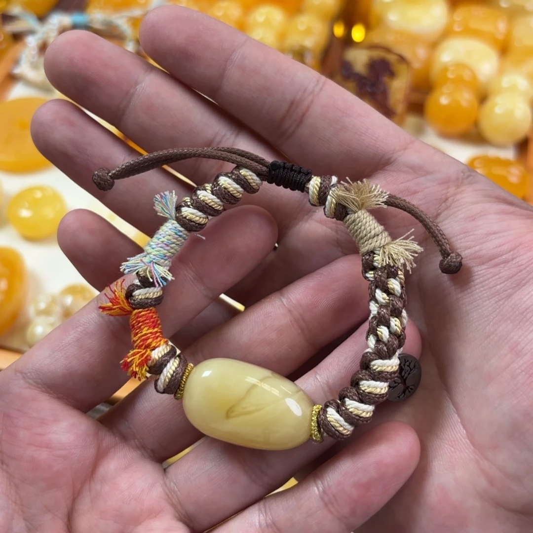 蜜蜡未镶嵌裸石手绳