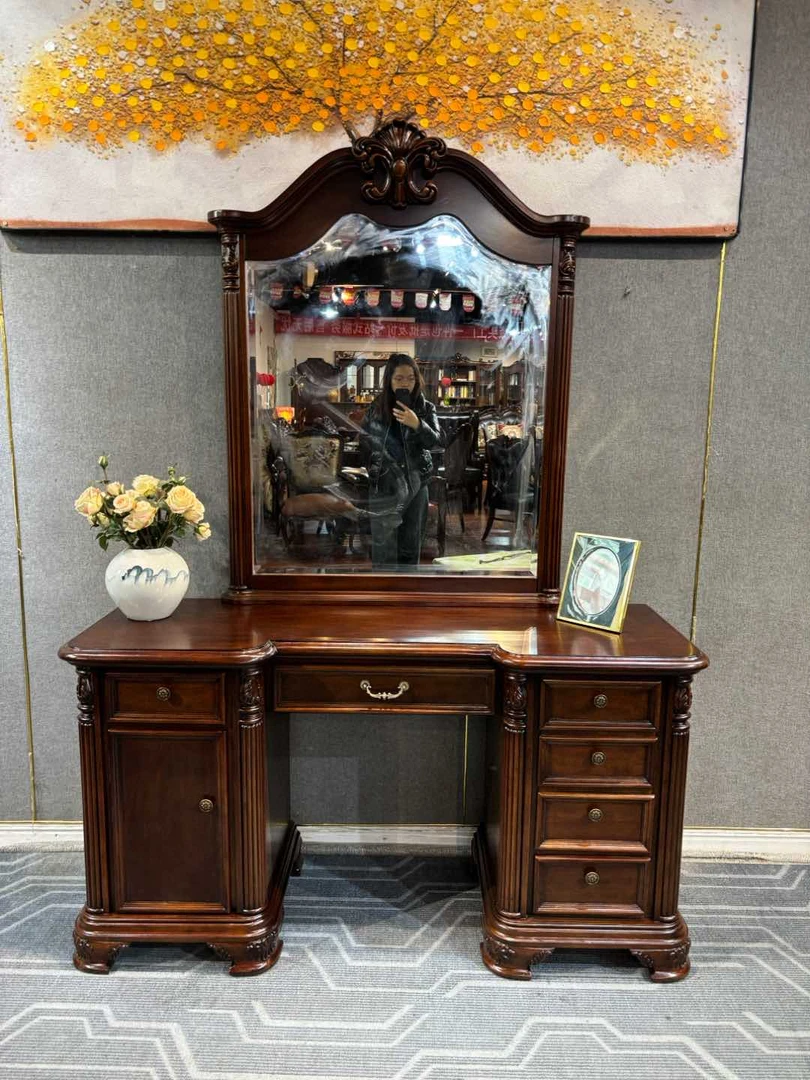 126妆台+ZD603妆凳美式复古雕花
