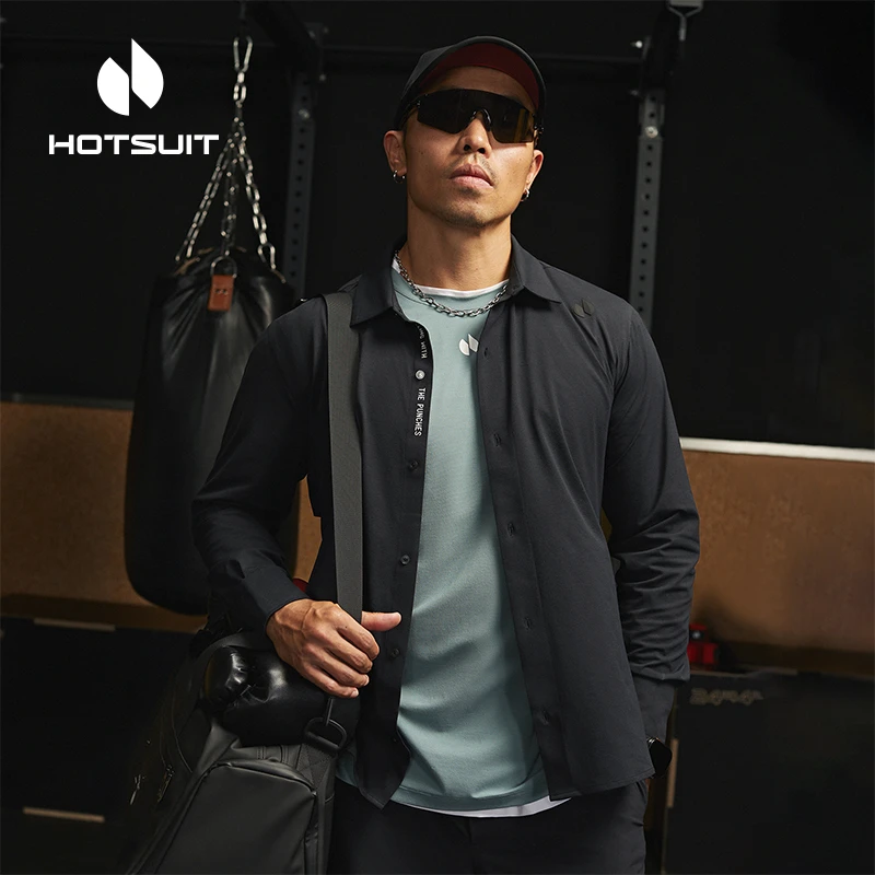 HOTSUIT/后秀运动衬衫男户外防风翻领上衣三防春夏长袖防晒衫透气