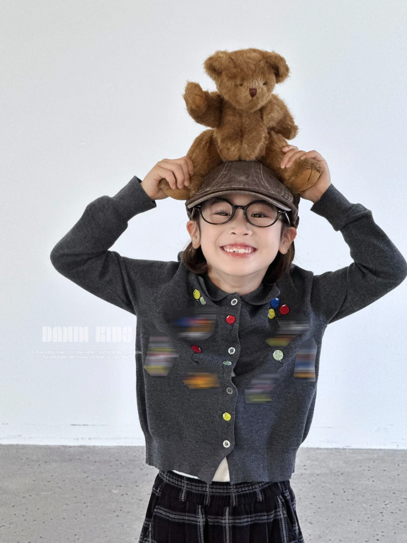 嗒囜【可爱翻倍】丝滑软糯不闷汗万针刺绣女童秋装长袖针织开衫外套