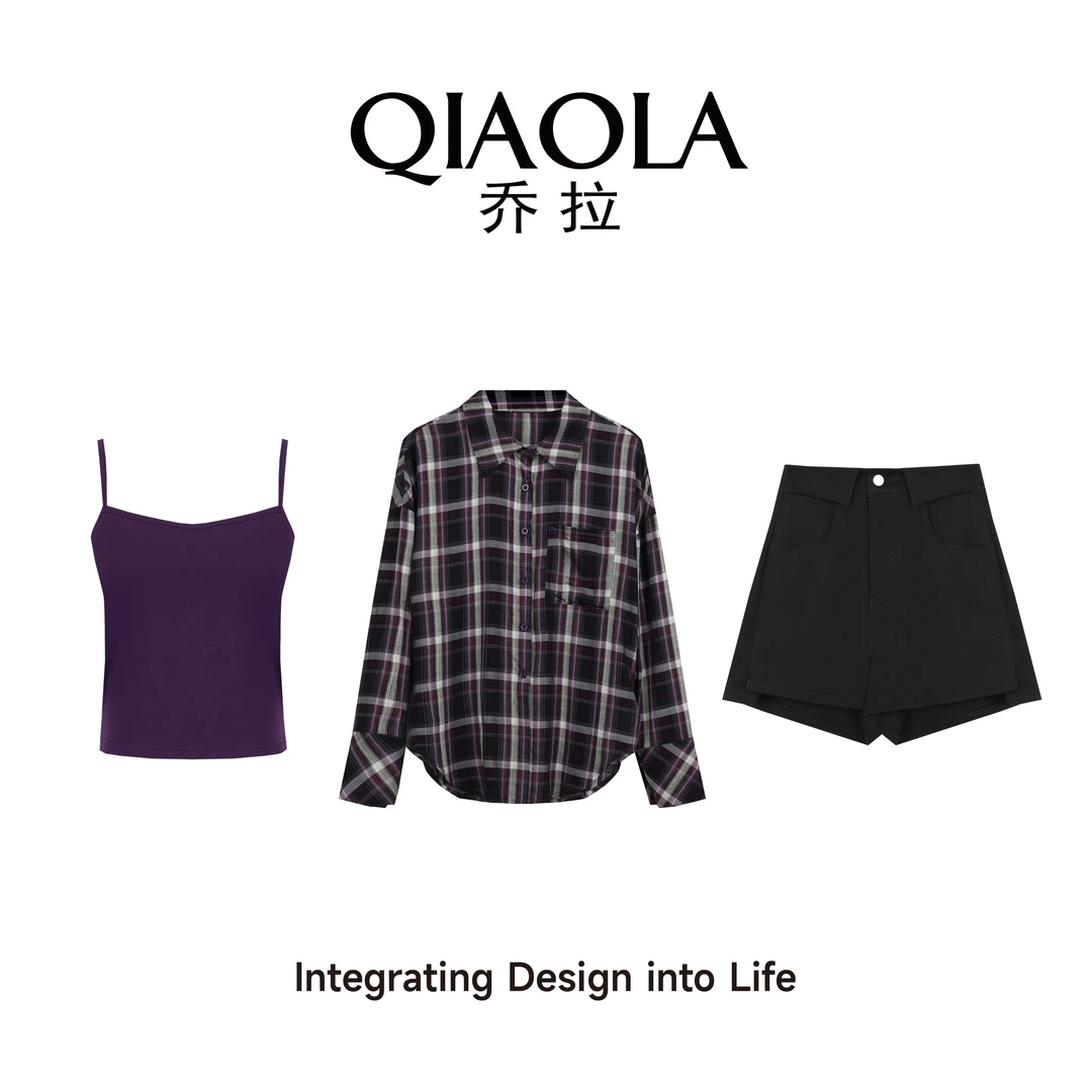 QIAOLA/乔拉【艺术旅途】早春季新款梭织透气百搭显瘦时尚套装预售