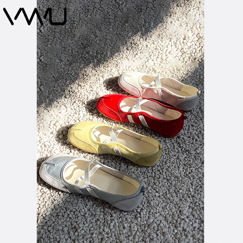 VWU法式小众芭蕾德训鞋新款内增高玛丽珍分趾鞋子厚底休闲单鞋女