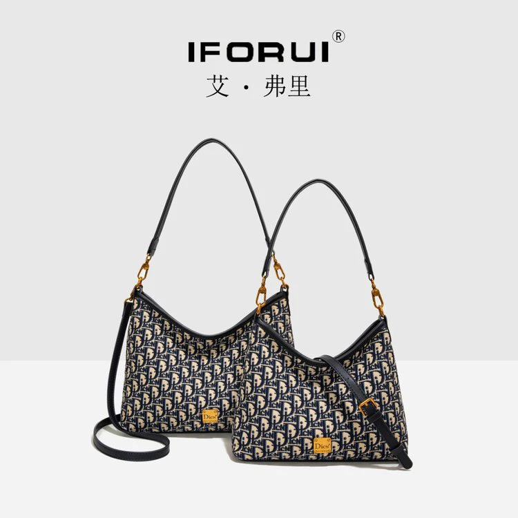 大容量包包女式2025新款超火刺绣老花腋下托特包高级感单肩斜挎包