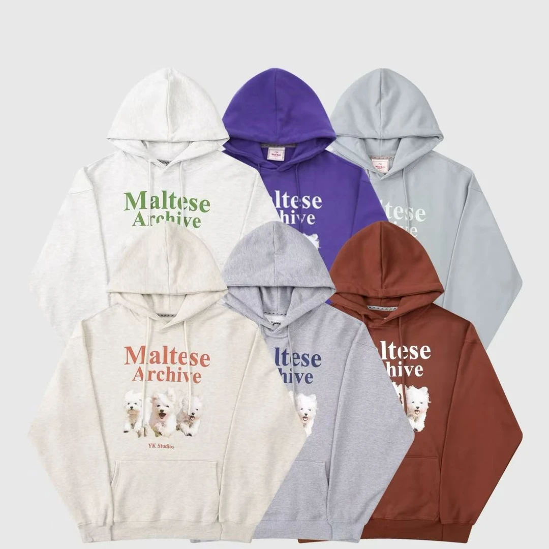 BottleMarchen-设计师品牌Waikei宽松版情侣韩版印花帽衫卫衣-301