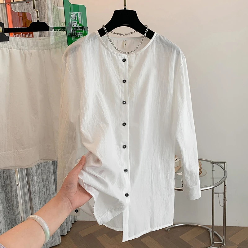 亚麻长袖衬衫套装女装夏季新款时尚气质高级感防晒衬衣短裤两件套