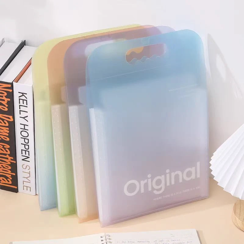 文谷A4渐变风琴包文件夹多层装卷子文件袋小学生手提盒