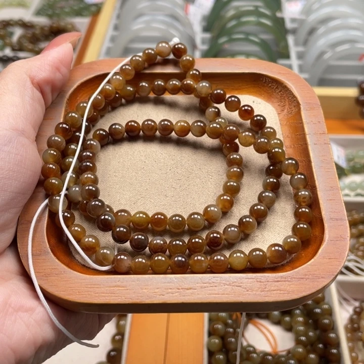 和田玉珠串6mm未镶嵌