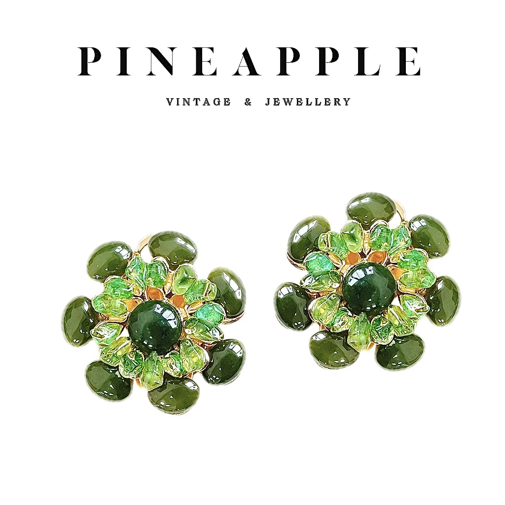 合金耳饰 菠萝中古Swoboda耳夹LK7959