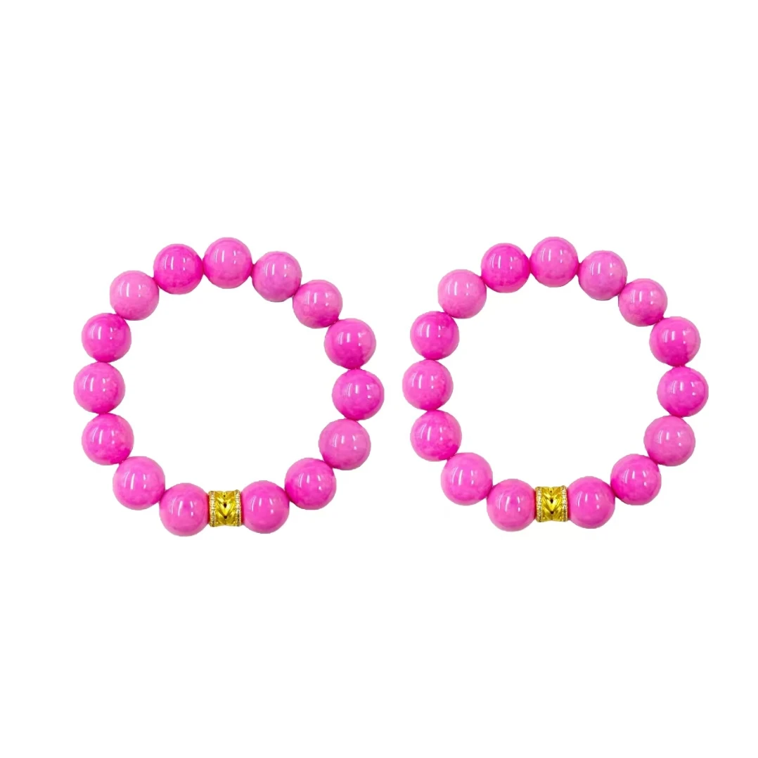 樱花粉舒俱玛瑙手串A28-316赠礼盒（多样性发其一）