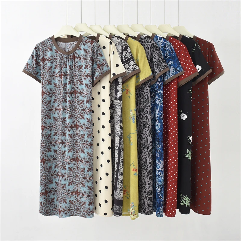 XIAOPAI-[优雅气质]2025夏新款显瘦棉绸舒适休闲连衣裙K-MF1232