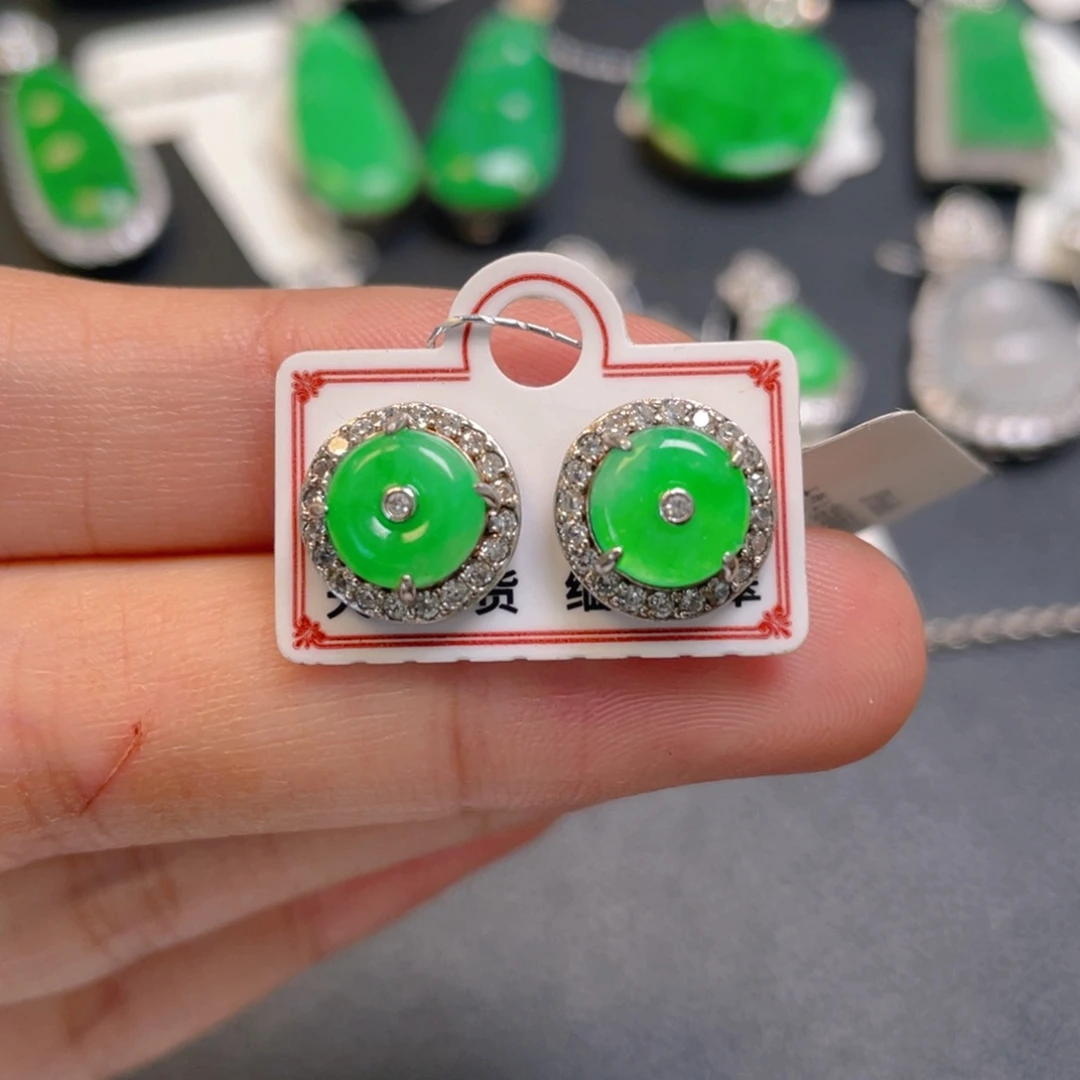 翡翠银S925镶嵌颈饰