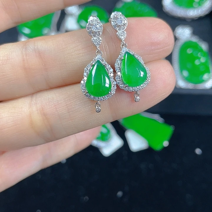 翡翠银S925镶嵌吊坠(不含链)