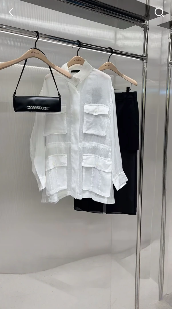 现货秦岚同款25夏亚麻外套2025夏新品轻薄通工装抽绳运动