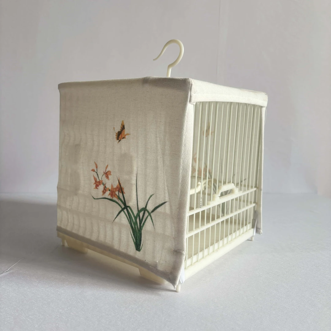 2025新款绣眼鸟笼绣眼贝子花雀笼四方洗澡笼塑钢abs绣眼笼带挂钩