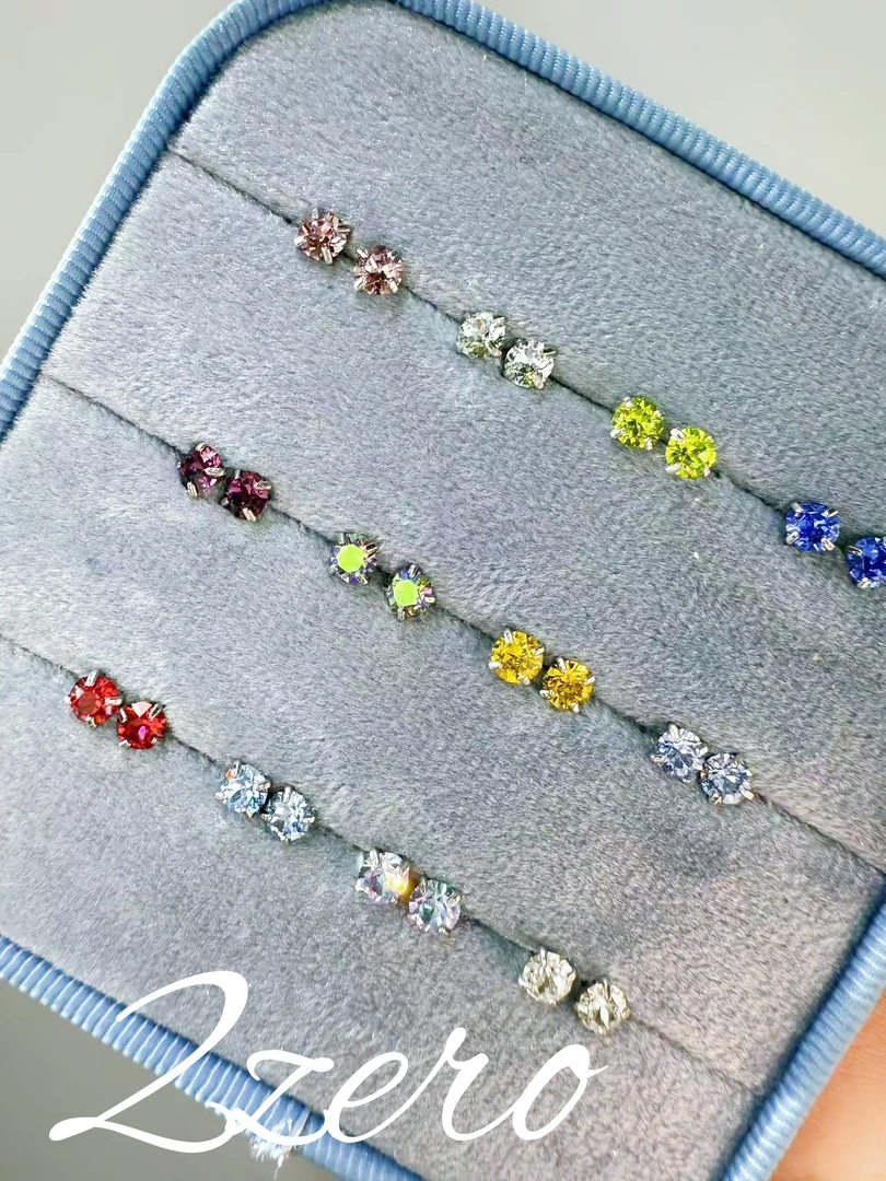 钛钢耳饰 4mm爆闪华子耳钉钛钢螺纹耳钉耳饰耳骨钉耳钉华子爆闪