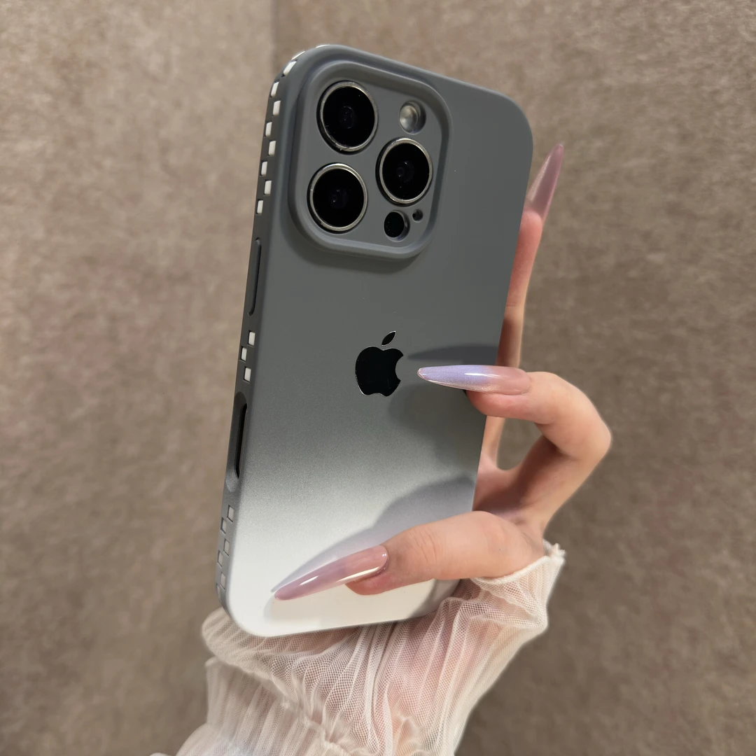 渐变双色液态硅胶适用苹果16promax手机壳iPhone15全包14个性13女